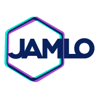 Logotipo de Jamlo sobre un fondo blanco.