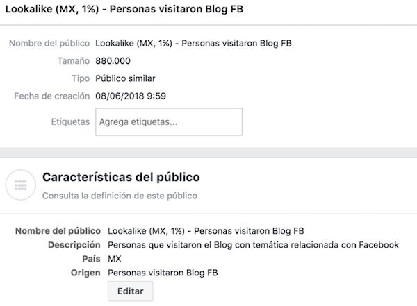 PÚBLICOS SIMILARES EN FACEBOOK O LOOKALIKE AUDIENCES