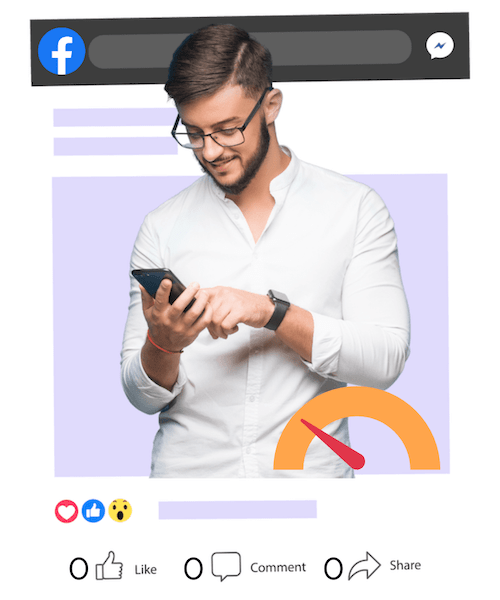 Imagen de un hombre usando un teléfono celular en un anuncio de Google.